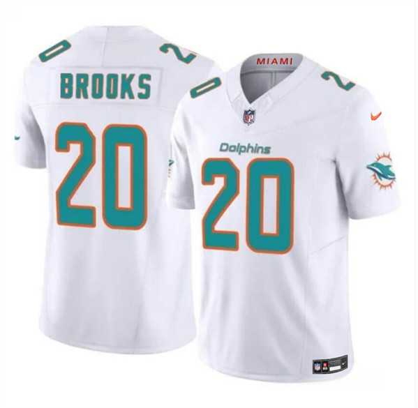 Men & Women & Youth Miami Dolphins #20 Jordyn Brooks White 2024 F.U.S.E Vapor Limited Stitched Jersey